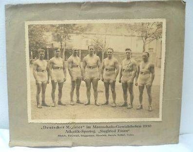 Foto "Deutscher Meister" Mannschaftsgewichtheben 1930