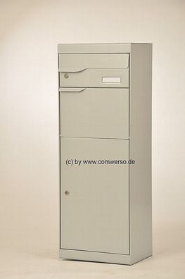 Paketbriefkasten Etna 771 in Weiß-Aluminium mit Montageset