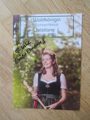 Waldkönigin Sachsen-Anhalt 2018-2020 Christiane I. - handsigniertes Autogramm!!!