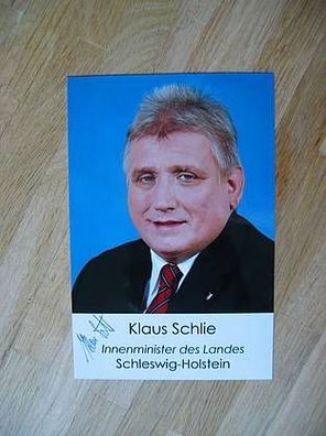 Schleswig-Holstein Minister CDU Klaus Schlie - handsigniertes Autogramm!!!