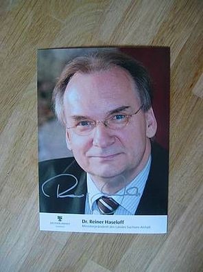 Sachsen-Anhalt Ministerpräsident CDU Dr. Reiner Haseloff - handsigniertes Autogramm!!