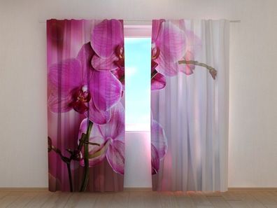 Fotogardine schöne Orchidee, Vorhang bedruckt, Fotovorhang mit Foto, nach Maß