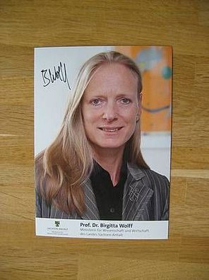 Sachsen-Anhalt Ministerin Prof. Dr. Birgitta Wolff - handsigniertes Autogramm!!!