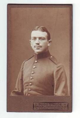Kabinettfoto Soldat Cassel 1. Weltkrieg um 1915