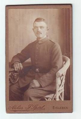 Kabinettfoto Soldat Eisleben 1. Weltkrieg um 1915
