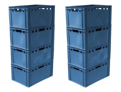 8 Stück E3 blau Kiste Metzgerkiste Lagerkiste Transportbox NEU Gastlando