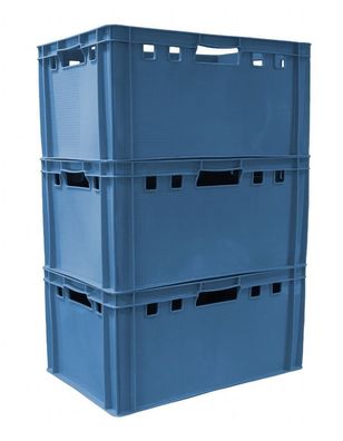 3 Stück Eurobox E3 Blau stapelbar robust für Lebensmittel NEU Gastlando