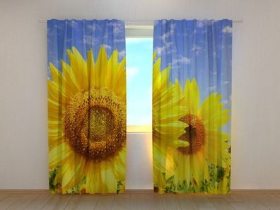 Fotogardine Sonnenblumen, Vorhang bedruckt, Fotovorhang mit Foto, nach Maß
