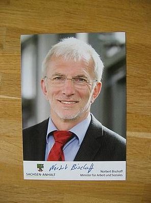 Sachsen-Anhalt SPD Minister Norbert Bischoff - handsigniertes Autogramm!!!