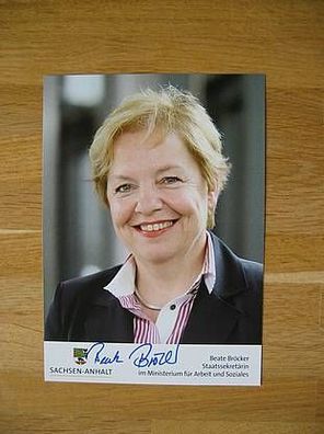 Sachsen-Anhalt SPD Staatssekretärin Beate Bröcker - handsigniertes Autogramm!!!