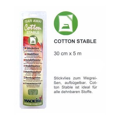 Madeira Stickvlies Cotton Stable zum Aufbügeln 5 m Box