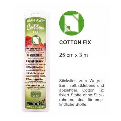 Madeira Cotton Fix Stickvlies selbstklebend 3m Box