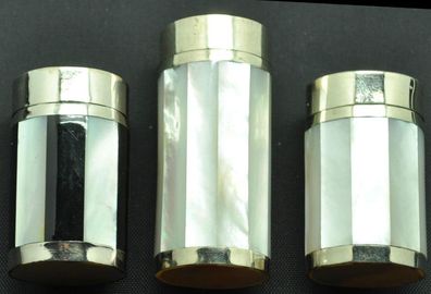 Salzstreuer & Pfefferstreuer edle Perlmutt aus Burma 45, 60, 70 mm, irisierend