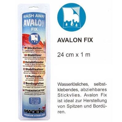 Madeira Avalon Fix selbstklebende Stickfolie 1m Box