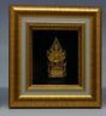Emerald Buddha und andere Brosch in schönem Goldrahmen mit Aufsteller und Hänger