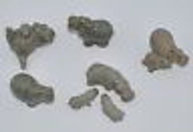 Nilpferd Hippo Familie aus Celadon / Keramik ca 5 cm oder aus Glas