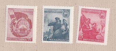 Jugo 1949 572-574 ( Gründung VR Makedonien ) xx postfrisch