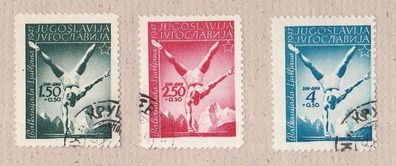 Jugo 1947 523-26 kpl. ( Balkanspiele Ljubijana ) o gestempelt