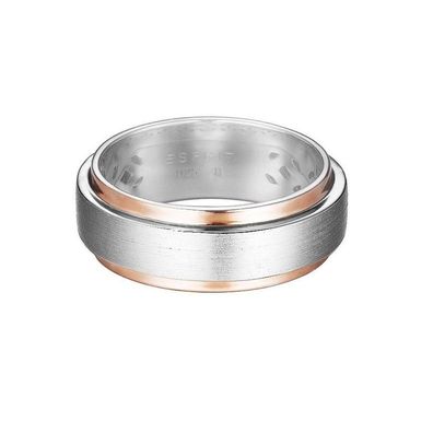 Esprit Damen Ring Silber Rosé Bicolor Modern Shape ESRG92278B1