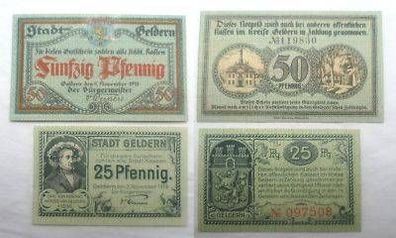 2 Banknoten Notgeld Stadt Geldern 1919