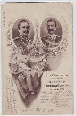 44442 Ak Besuch König Victor Emanuel von Italien 1902