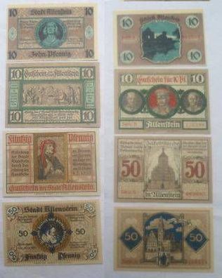 4 Banknoten Notgeld Stadt Allenstein 1921