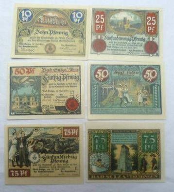 6 Banknoten Notgeld Gemeinde Bad Sulza 1921