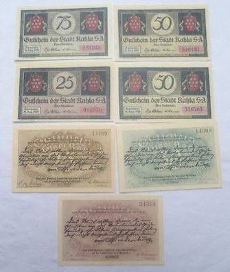 7 Banknoten Notgeld Stadt Kahla 1921