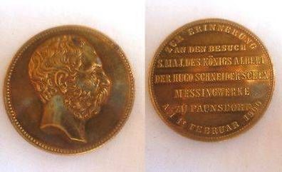 Medaille Besuch König Albert Messingwerk Paunsdorf 1900