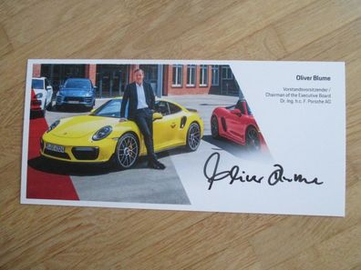 Vorstandsvorsitzender Porsche Volkswagen VW Dr. Oliver Blume - handsign. Autogramm!!!