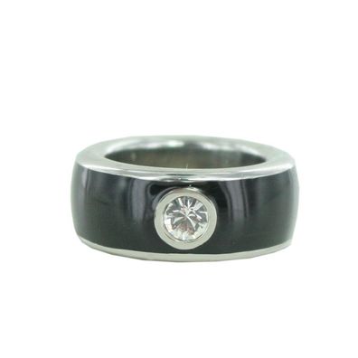 Esprit Damen Ring Edelstahl Silber Fancy black ESRG12194C1