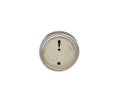 Schreibmaschinentaste Brosche Miniblings Pin Anstecker Button Ausrufezeichen weiß
