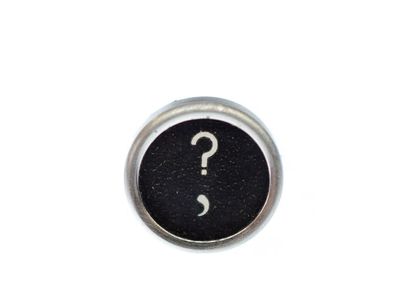 Schreibmaschinentaste Brosche Miniblings Pin Anstecker Fragezeichen schwarz