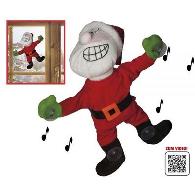 Weihnachtsmann fürs Fenster, tanzend und singend