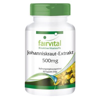Johanniskraut-Extrakt 500mg mit Hypericin 90 Kapseln - fairvital