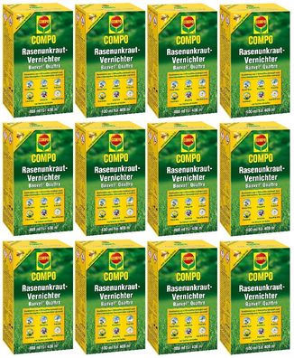 12 x COMPO Rasenunkraut-Vernichter Banvel® Quattro, 400 ml