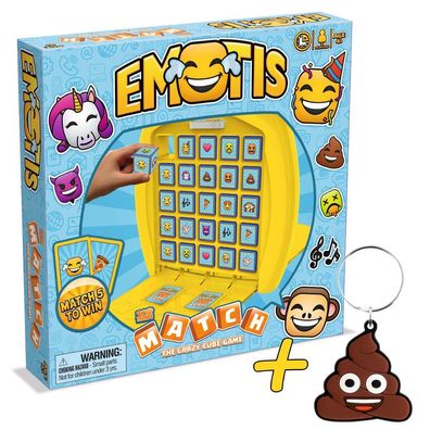 Top Trumps Match Emotis Spiel Kinderspiel + Poo Emoji Schüsselanhänger Keychain