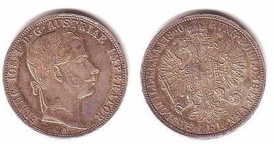 1 Gulden Silber Münze Österreich 1860 A