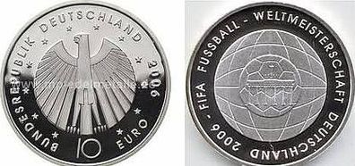 10-Euro-Echt-Silber-Münze 18g Sterling 925 Silber offizielle Medaille Fußball WM 2006