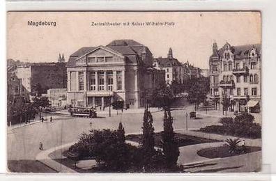 15048 Ak Magdeburg mit Kaiser Wilhelm Platz um 1915