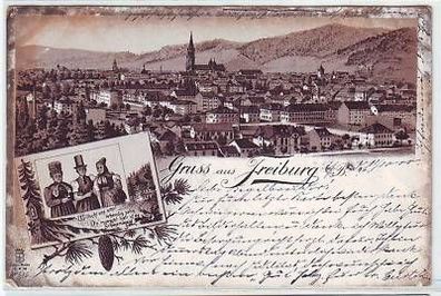 17900 Ak Lithographie Gruss aus Freiburg 1900