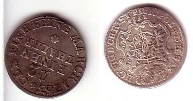 1/12 Taler Silber Münze Sachsen 1763 IFoF