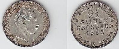 2 1/2 Silbergroschen Münze Hessen Kassel 1865