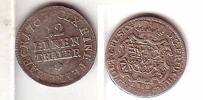 1/12 Taler Silber Münze Sachsen 1763 EDC