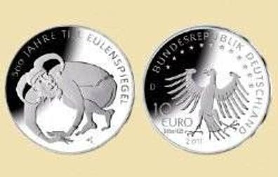 10 EURO Gedenkmünze "500 J. Eulenspiegel" 2011 - PP-
