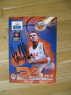 Basketball Bundesliga BBC Bayreuth Pete Campbell - handsigniertes Autogramm!!!