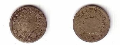 5 Rappen Messing Münze Schweiz 1850