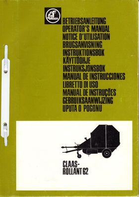 Betriebsanleitung CLAAS Rollant 62
