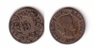 5 Rappen Nickel Münze Schweiz 1885