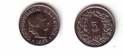 5 Rappen Nickel Münze Schweiz 1925